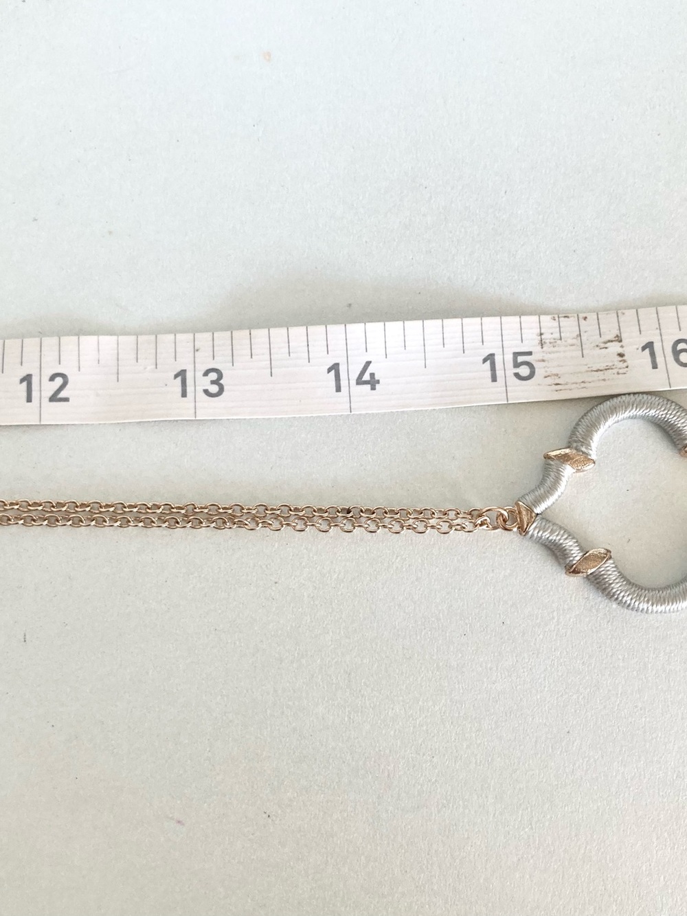 Light gray Pendant Tassel preloved long chain Necklace Elegant Women's Jewelry - Picture 6 of 7